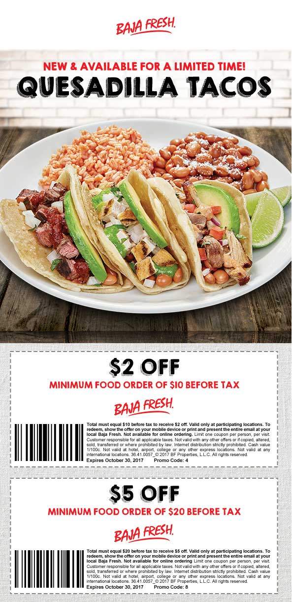 Baja Fresh coupons & promo code for [March 2024]