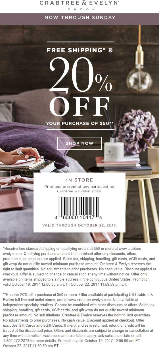 Crabtree & Evelyn coupons & promo code for [April 2024]