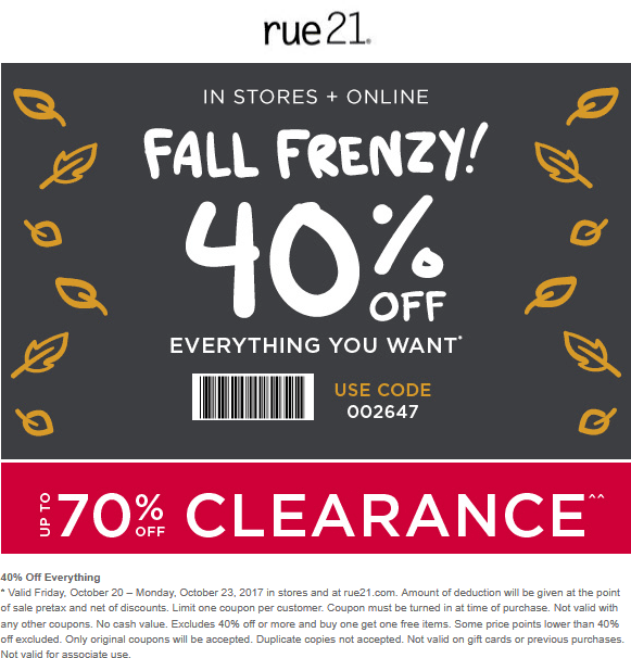 Rue21 coupons & promo code for [April 2024]