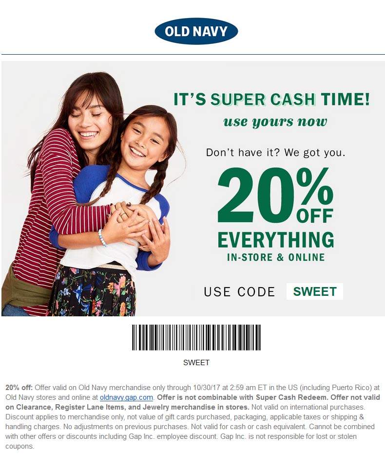 Old Navy coupons & promo code for [April 2024]