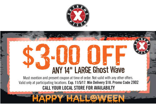 Extreme Pizza Coupon April 2024 $3 off a ghost pepper pizza at Extreme Pizza