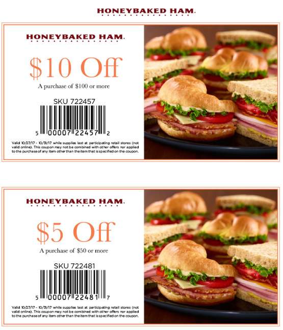 HoneyBaked Coupon April 2024 $5 off $50 & more at HoneyBaked Ham restaurants