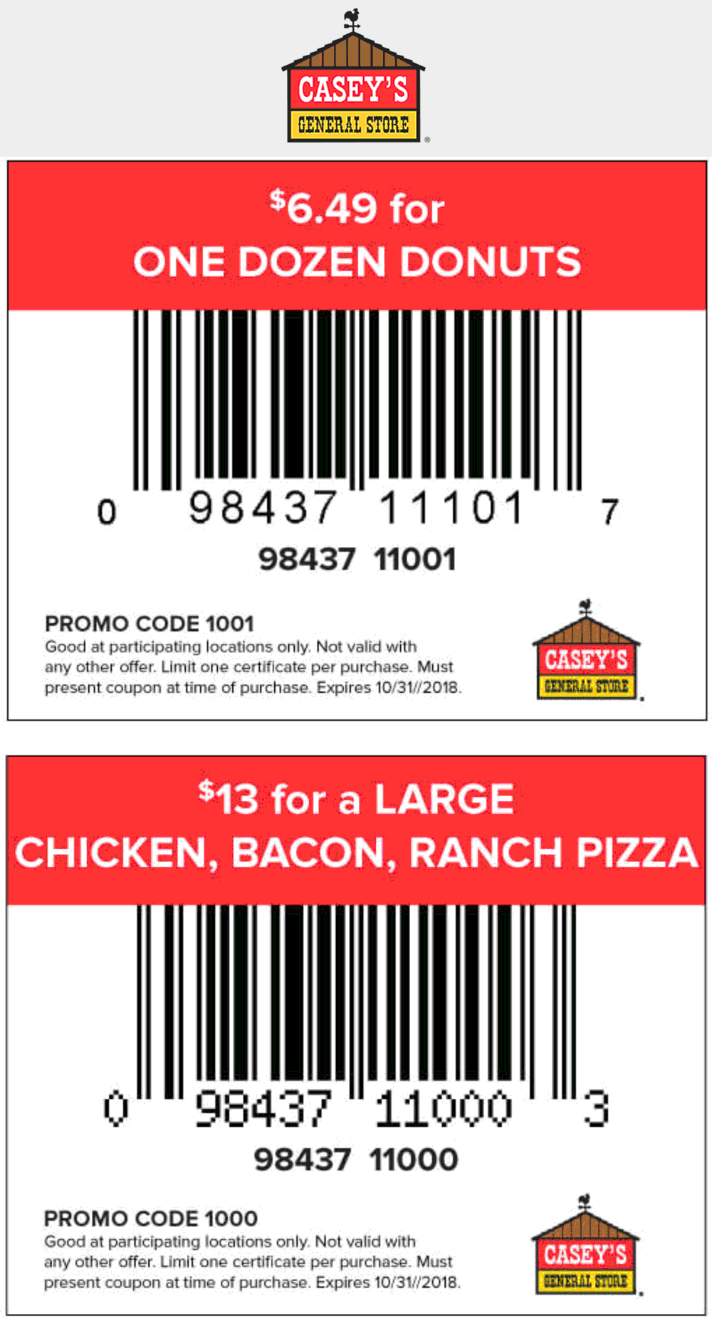 Caseys General Store Coupon April 2024 Discounted pizza & donuts at Caseys General Store