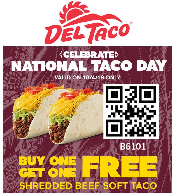 Del Taco Coupon April 2024 Second taco free today at Del Taco restaurants