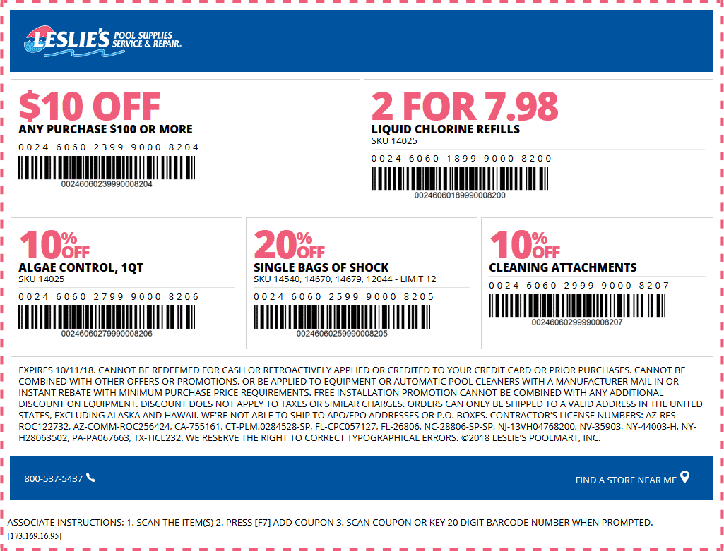 Leslies Pool Supplies coupons & promo code for [March 2024]
