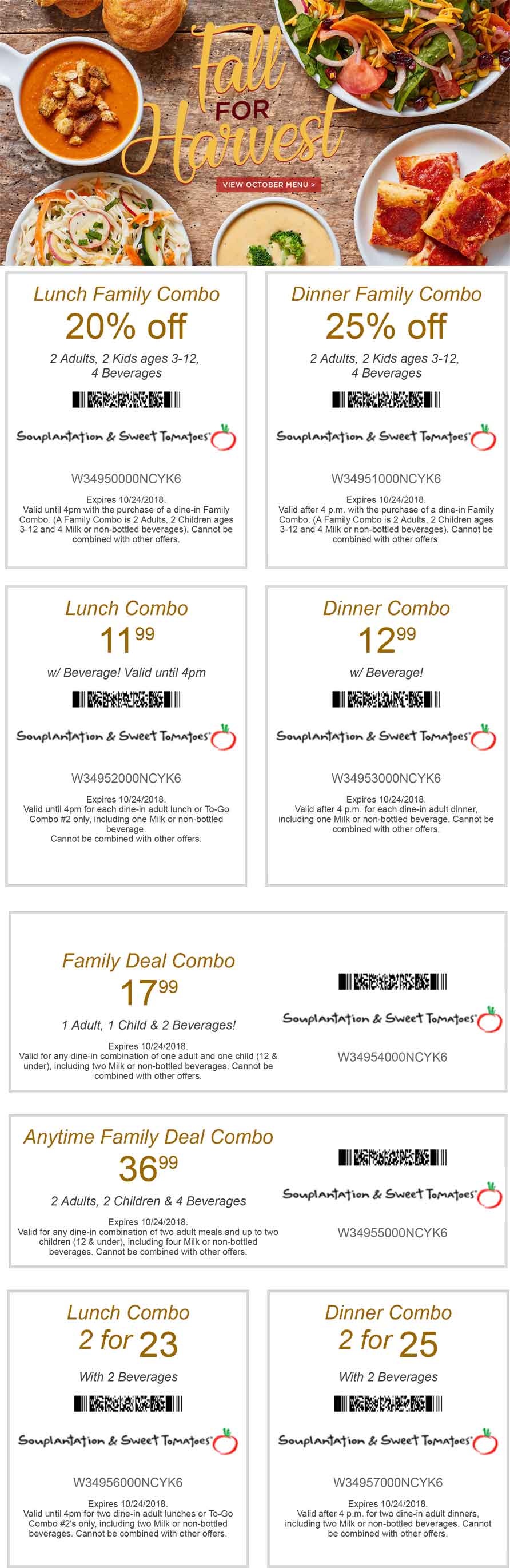 Sweet Tomatoes Coupon March 2024 20-25% off at Souplantation & Sweet Tomatoes restaurants
