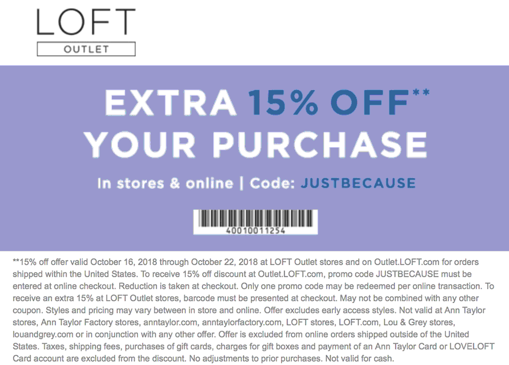 LOFT Outlet coupons & promo code for [April 2024]