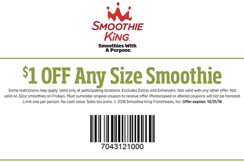 Smoothie King coupons & promo code for [April 2024]