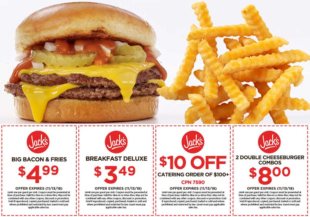 Jacks restaurant coupons & promo code for [April 2024]