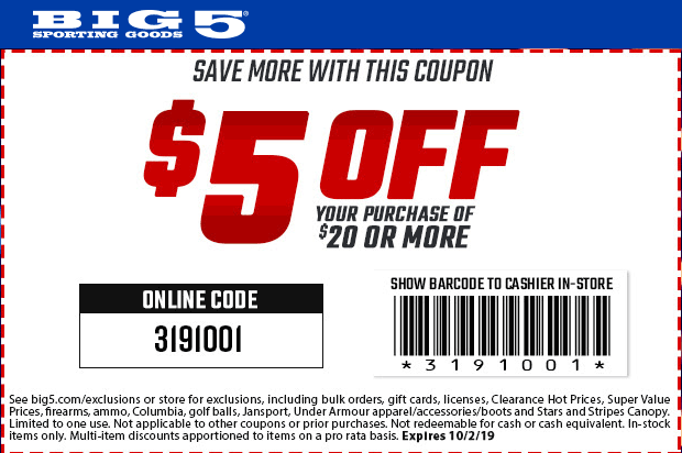 Big 5 coupons & promo code for [October 2022]