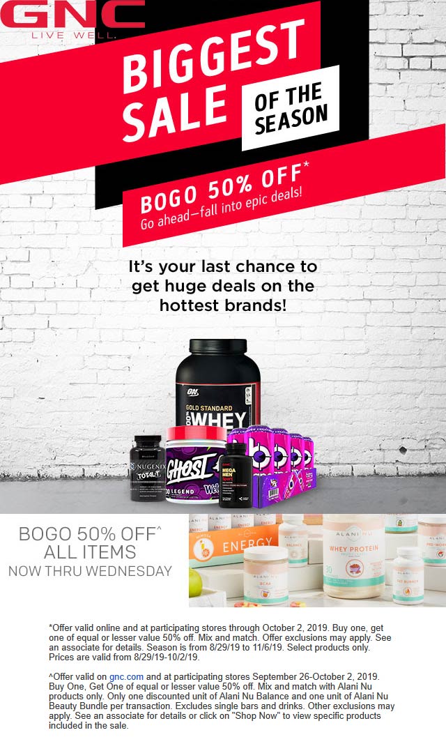 GNC coupons & promo code for [October 2022]