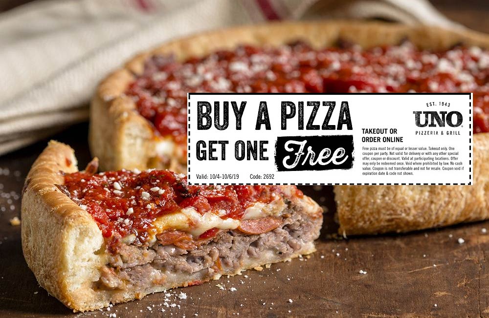Uno Pizzeria coupons & promo code for [October 2022]