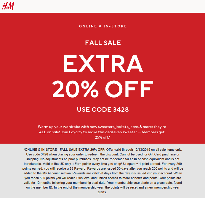 H&M coupons & promo code for [September 2022]