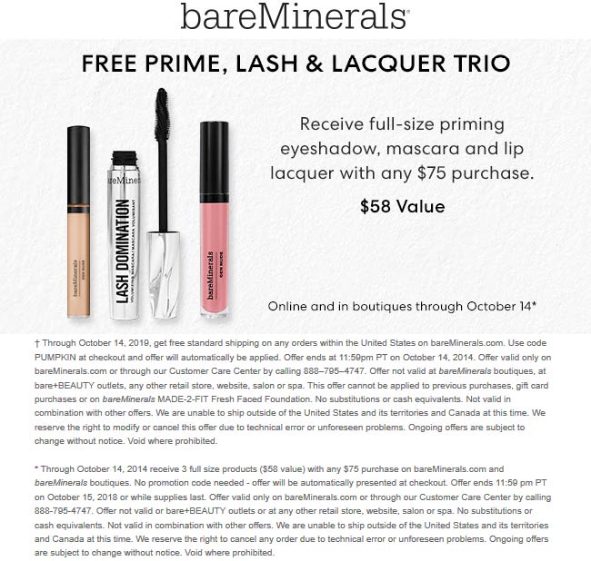bareMinerals coupons & promo code for [October 2022]