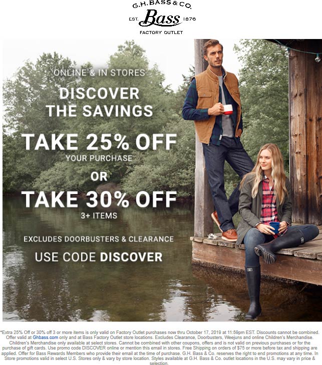 Bass Factory Outlet coupons & promo code for [May 2022]