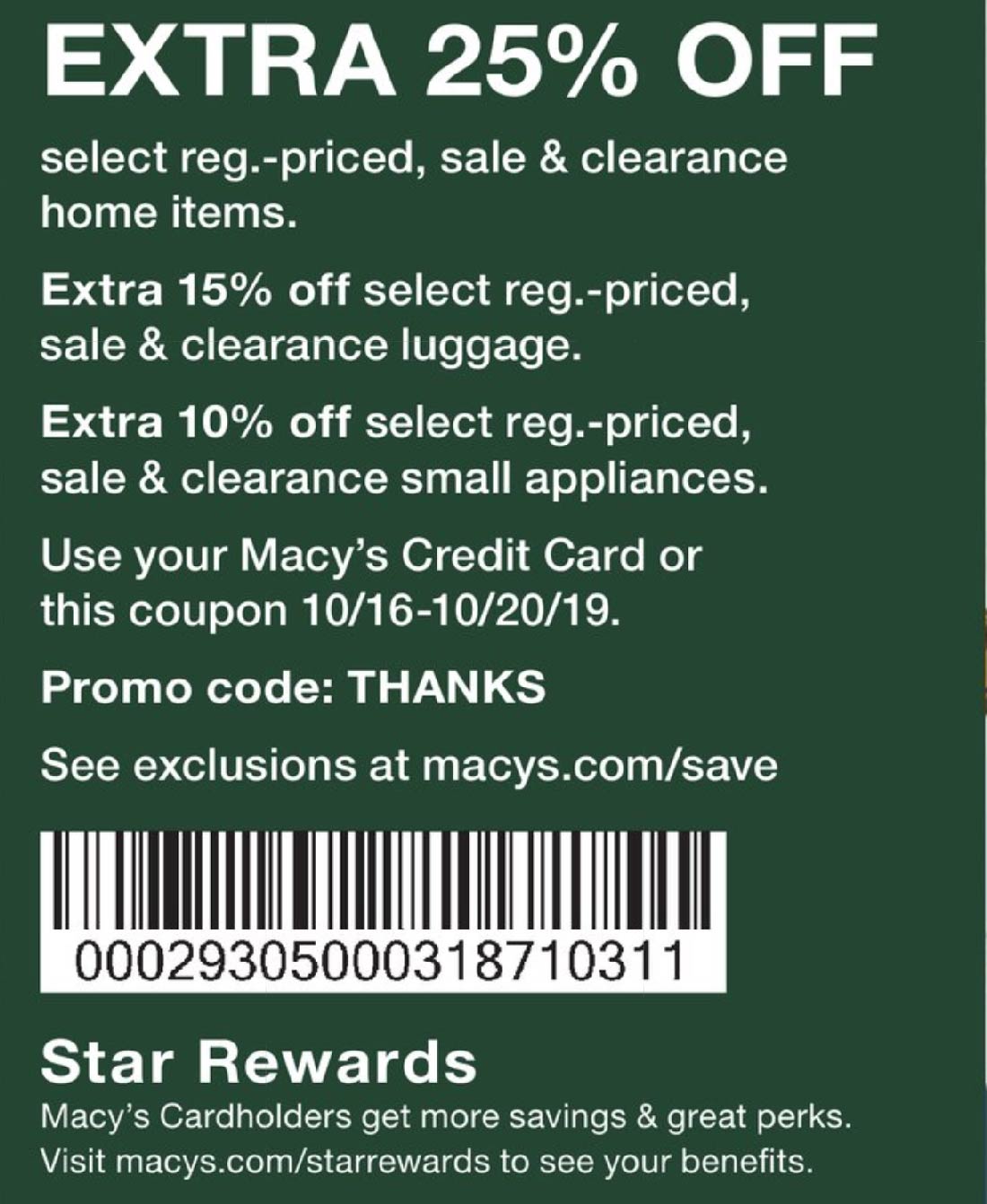 Macys coupons & promo code for [October 2022]