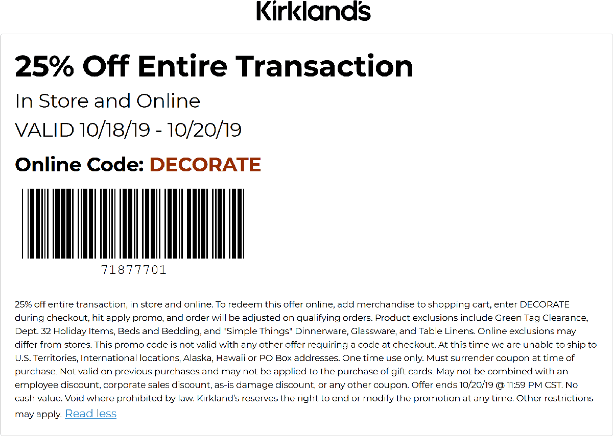 Kirklands coupons & promo code for [September 2022]