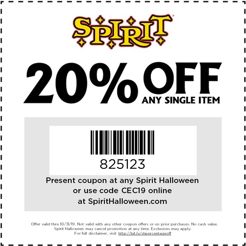 Spirit Halloween coupons & promo code for [October 2022]
