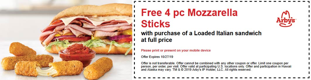 Arbys coupons & promo code for [October 2022]