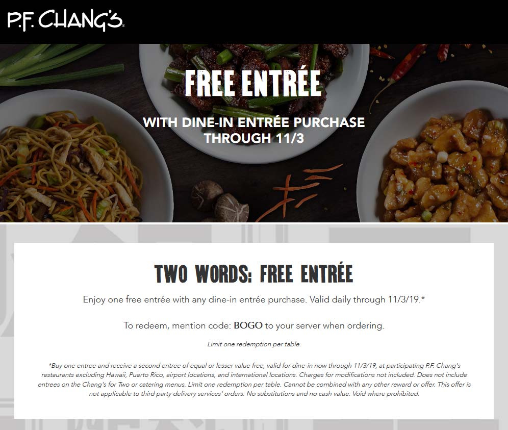 P.F. Changs coupons & promo code for [September 2022]