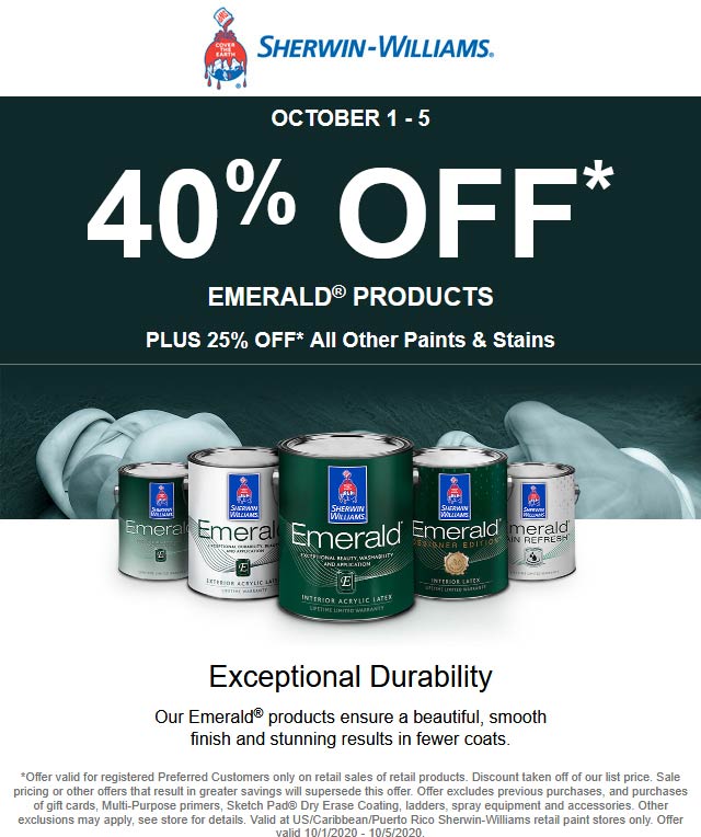 Sherwin Williams stores Coupon  25% off everything & more at Sherwin Williams paints & stains #sherwinwilliams 