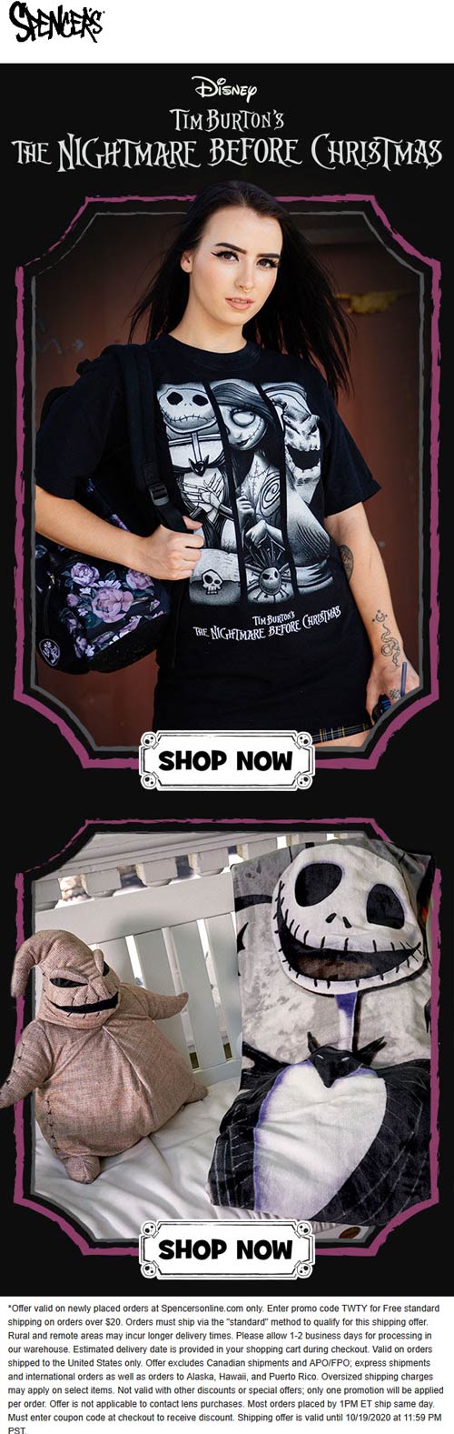 Spencers stores Coupon  20% off online at Spencers via promo code TWTY #spencers 