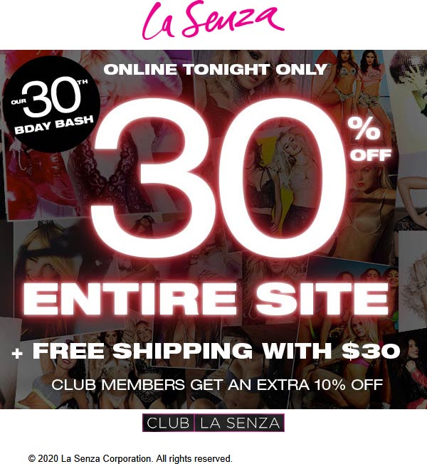 La Senza stores Coupon  30% off everything online today at La Senza #lasenza 