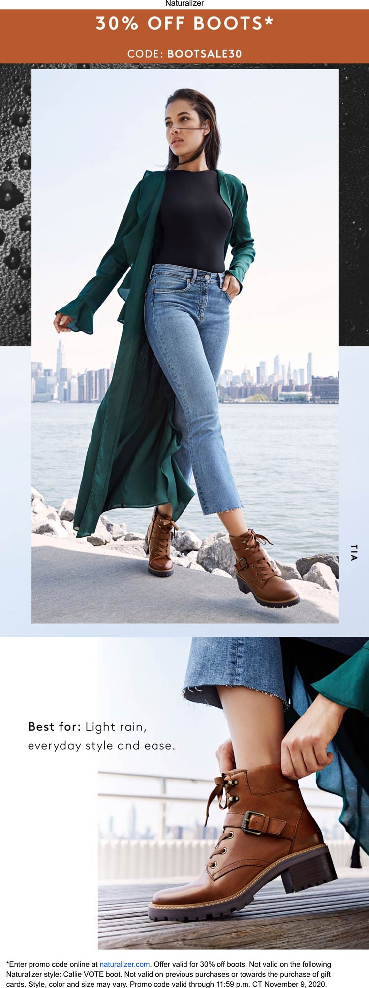 Naturalizer stores Coupon  30% off boots at Naturalizer via promo code BOOTSALE30 #naturalizer 