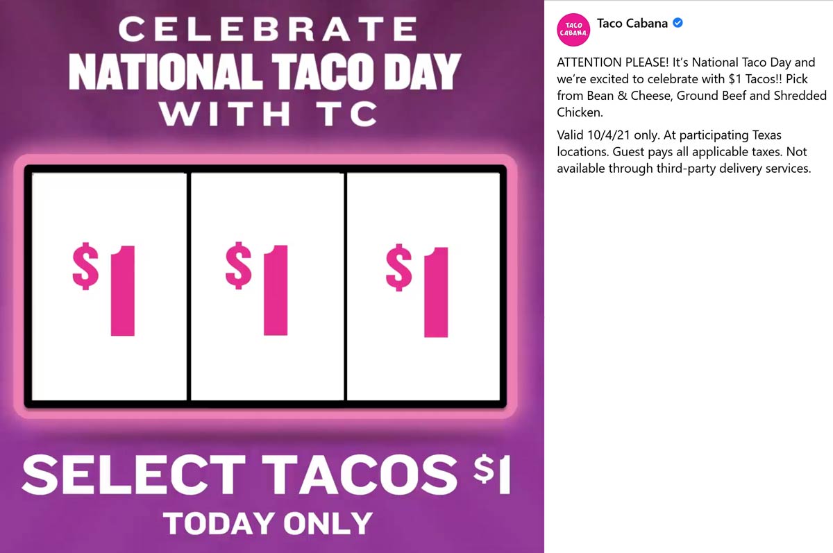 Taco Cabana coupons & promo code for [July 2024]