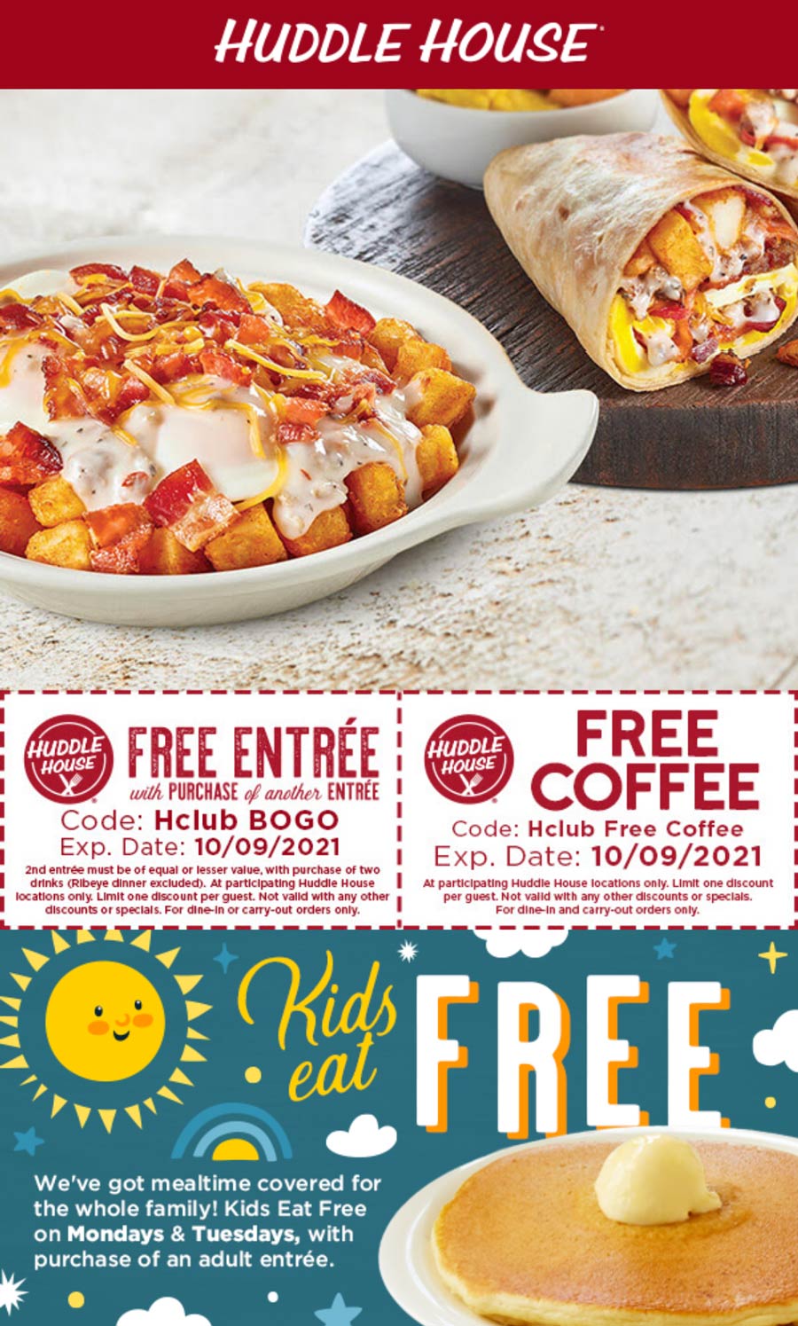 Huddle House coupons & promo code for [February 2024]