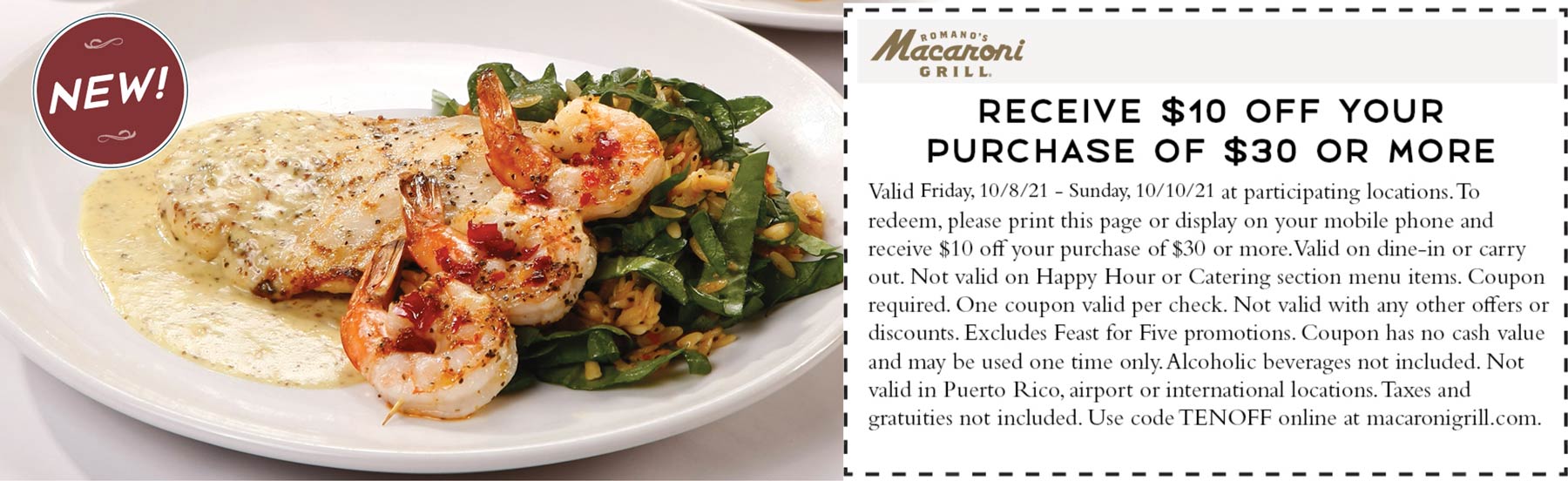 Macaroni Grill restaurants Coupon  $10 off $30 at Macaroni Grill restaurants #macaronigrill 