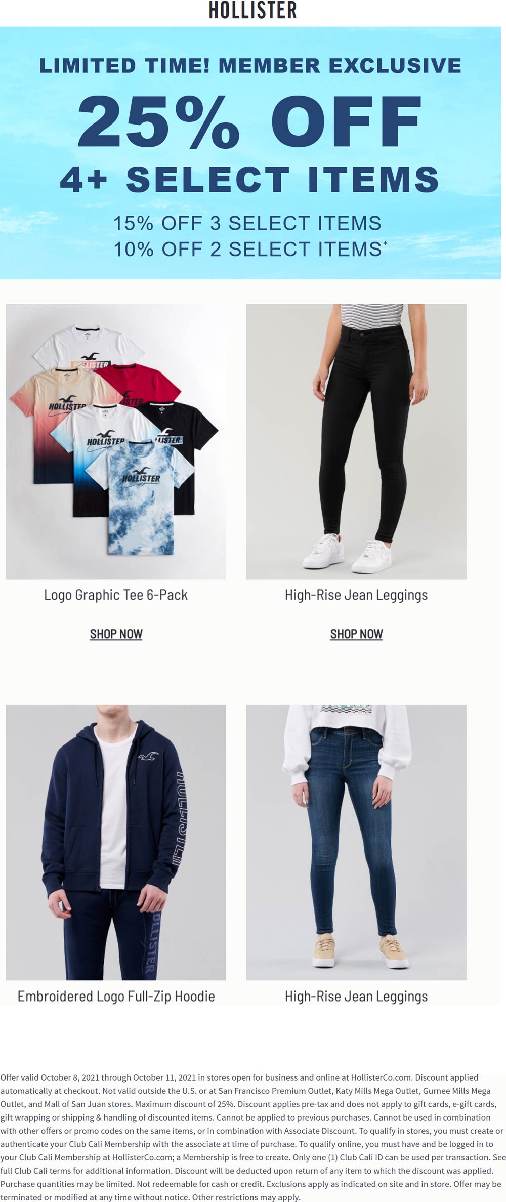 Hollister stores Coupon  10-25% off at Hollister, ditto online #hollister 