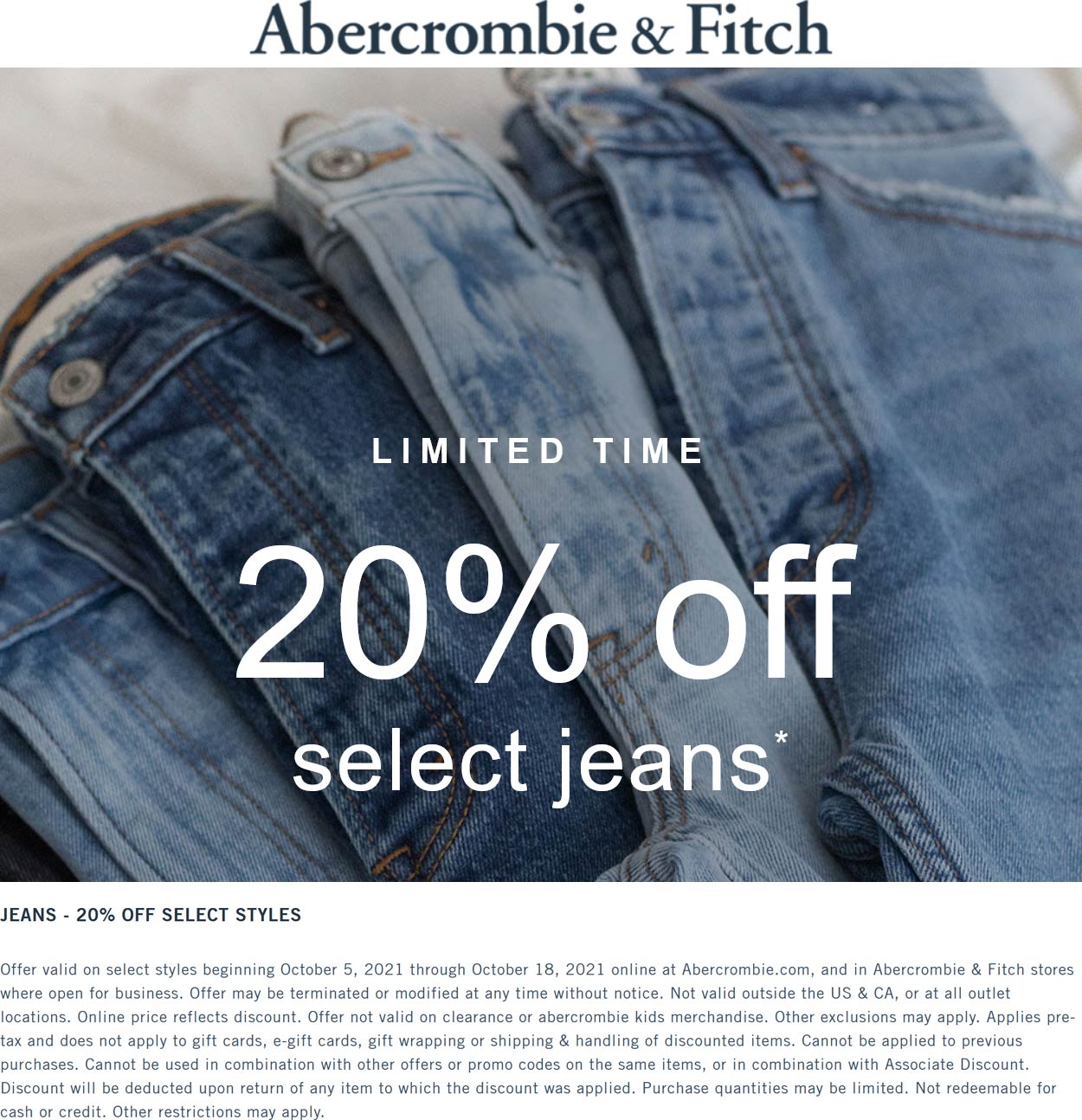 Abercrombie & Fitch coupons & promo code for [July 2024]
