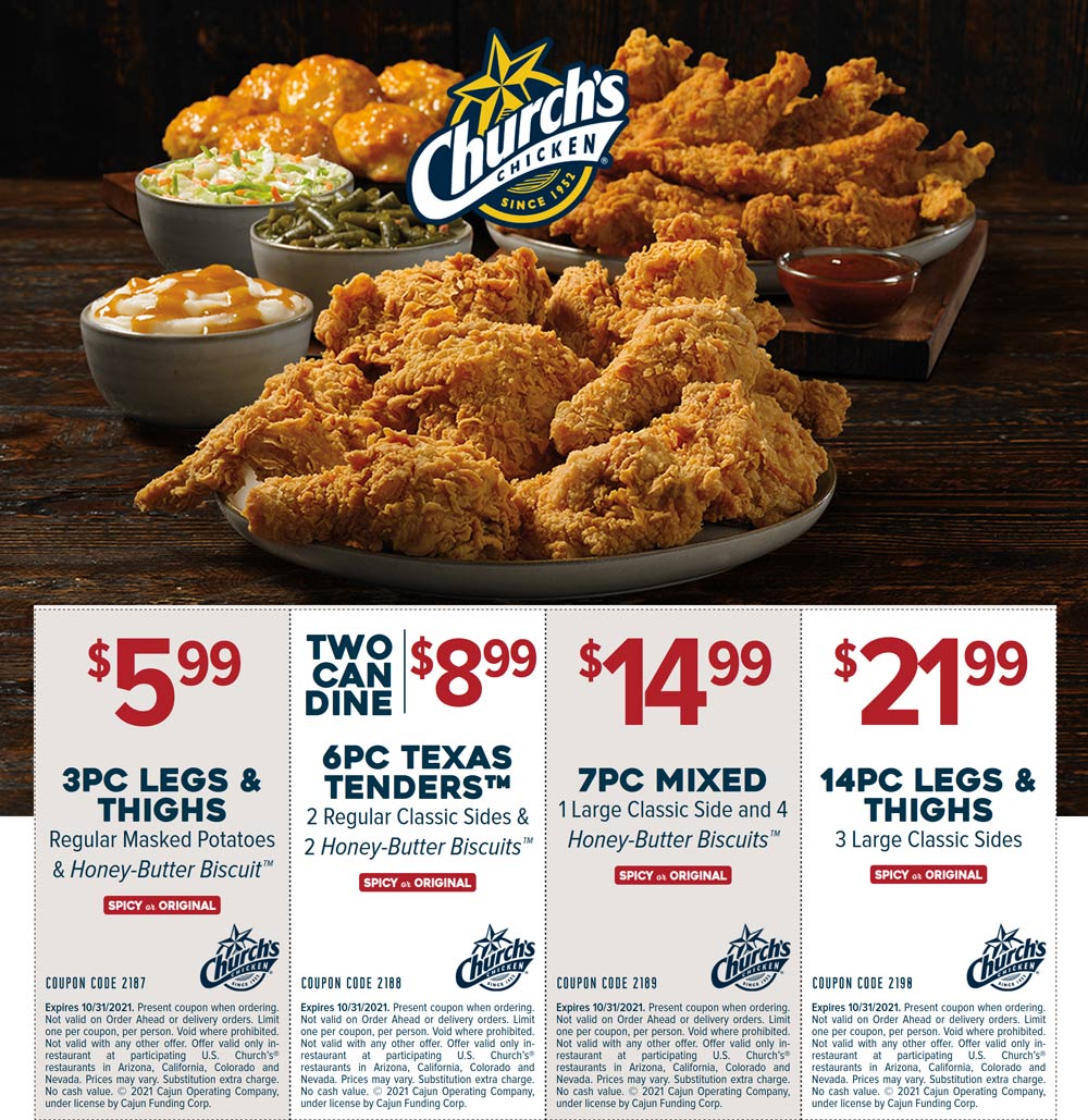 Churchs Chicken coupons & promo code for [February 2024]