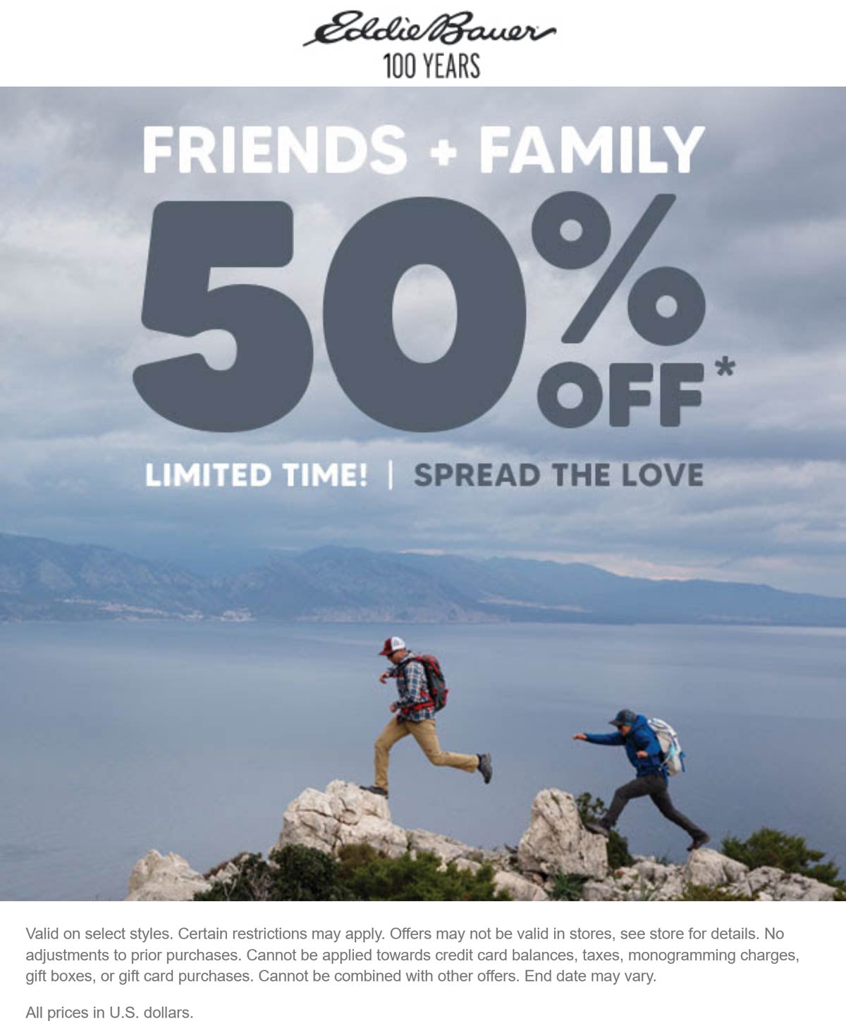 50 off at Eddie Bauer eddiebauer The Coupons App®