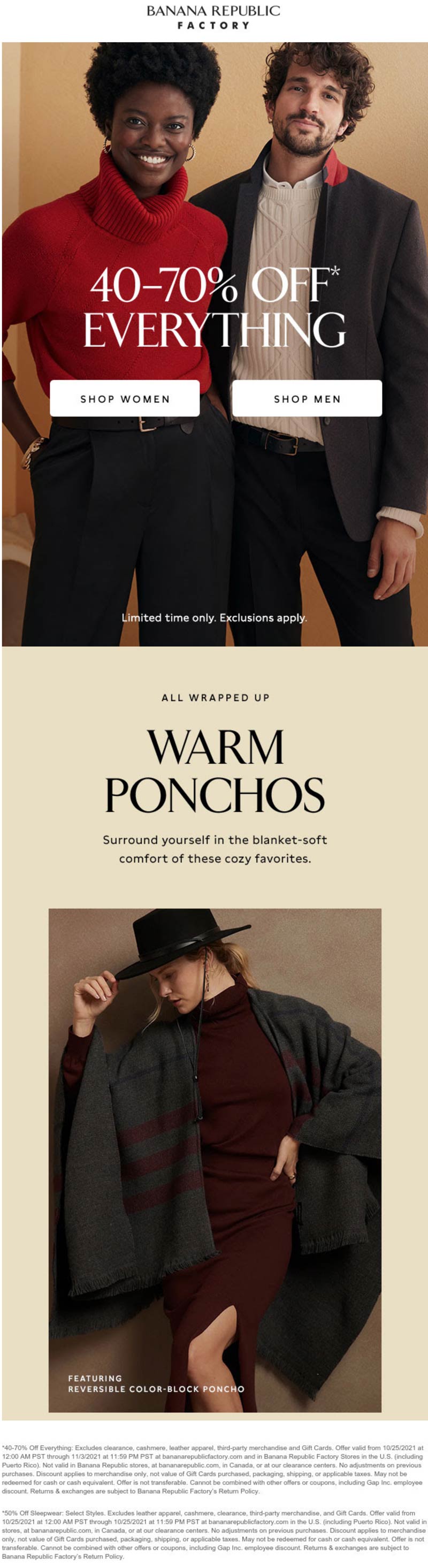 Banana Republic Factory coupons & promo code for [March 2024]