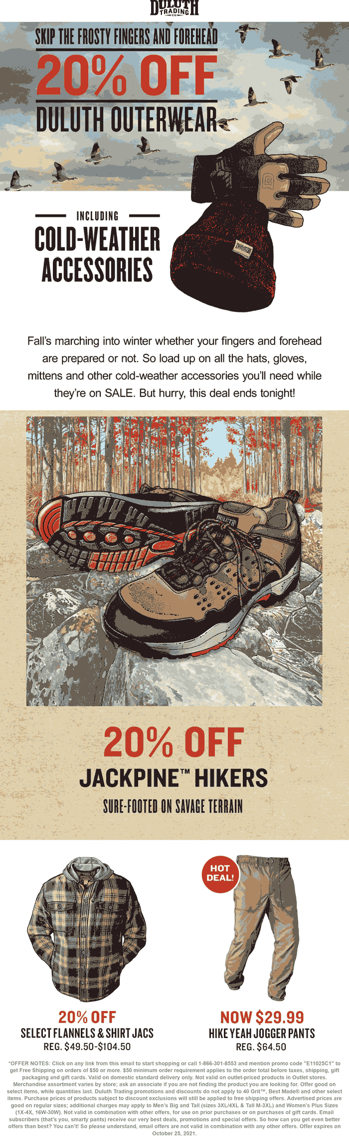 Duluth Trading stores Coupon  20% off outerwear today at Duluth Trading Co via promo code E11025C1 #duluthtrading 