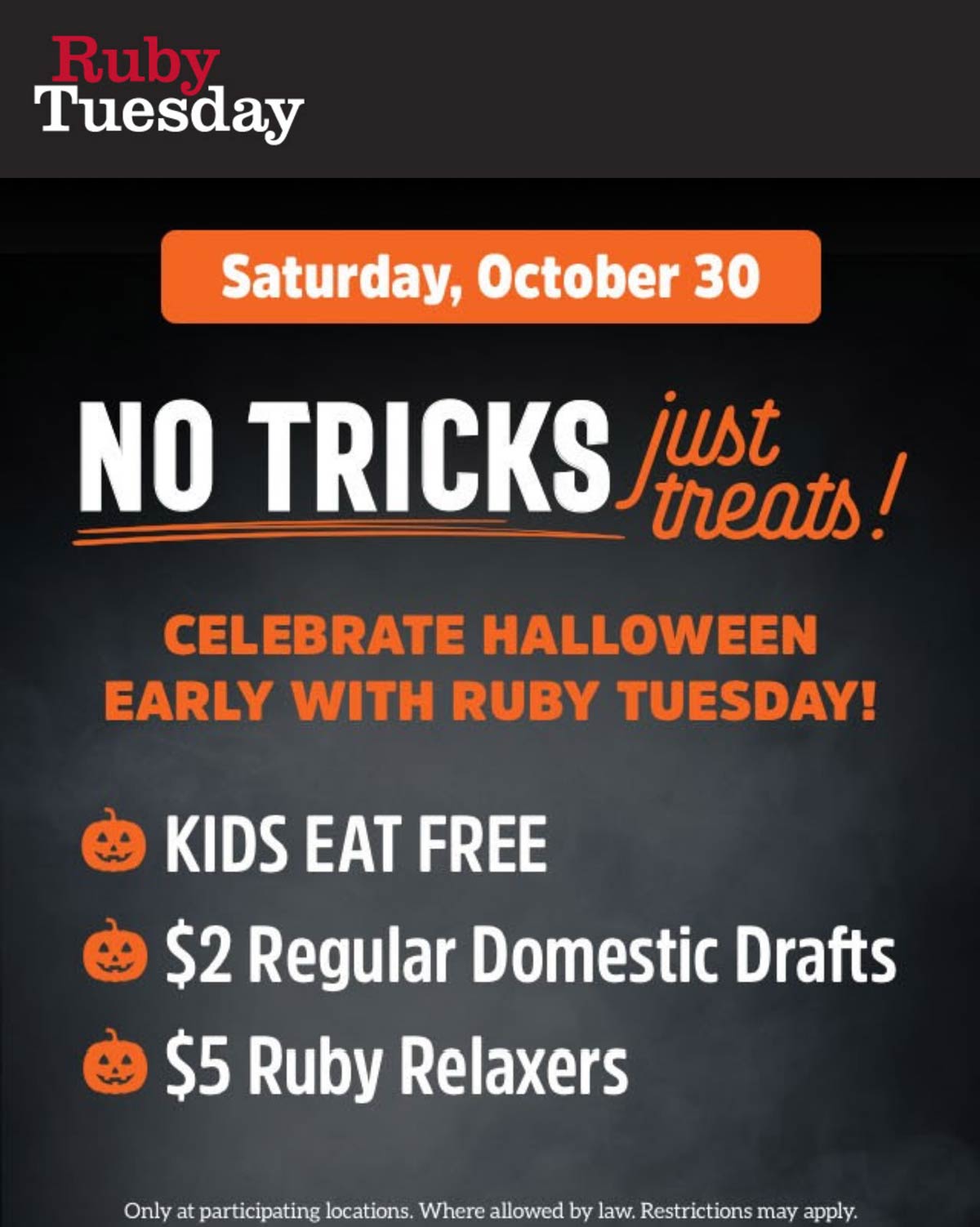 Ruby Tuesday restaurants Coupon  Kids eat free & $2 draft beer today at Ruby Tuesday #rubytuesday 