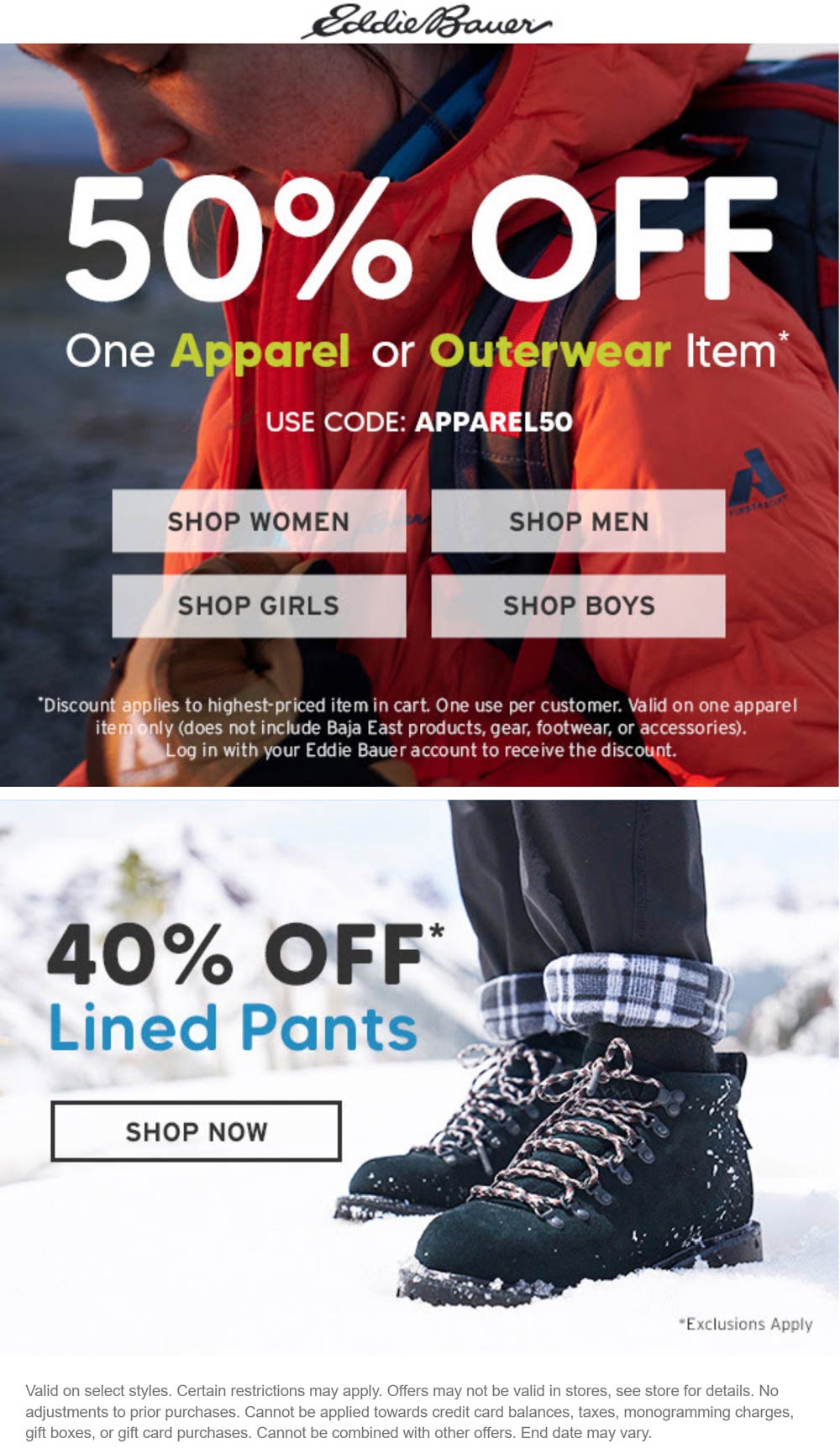 Eddie Bauer coupons & promo code for [February 2024]