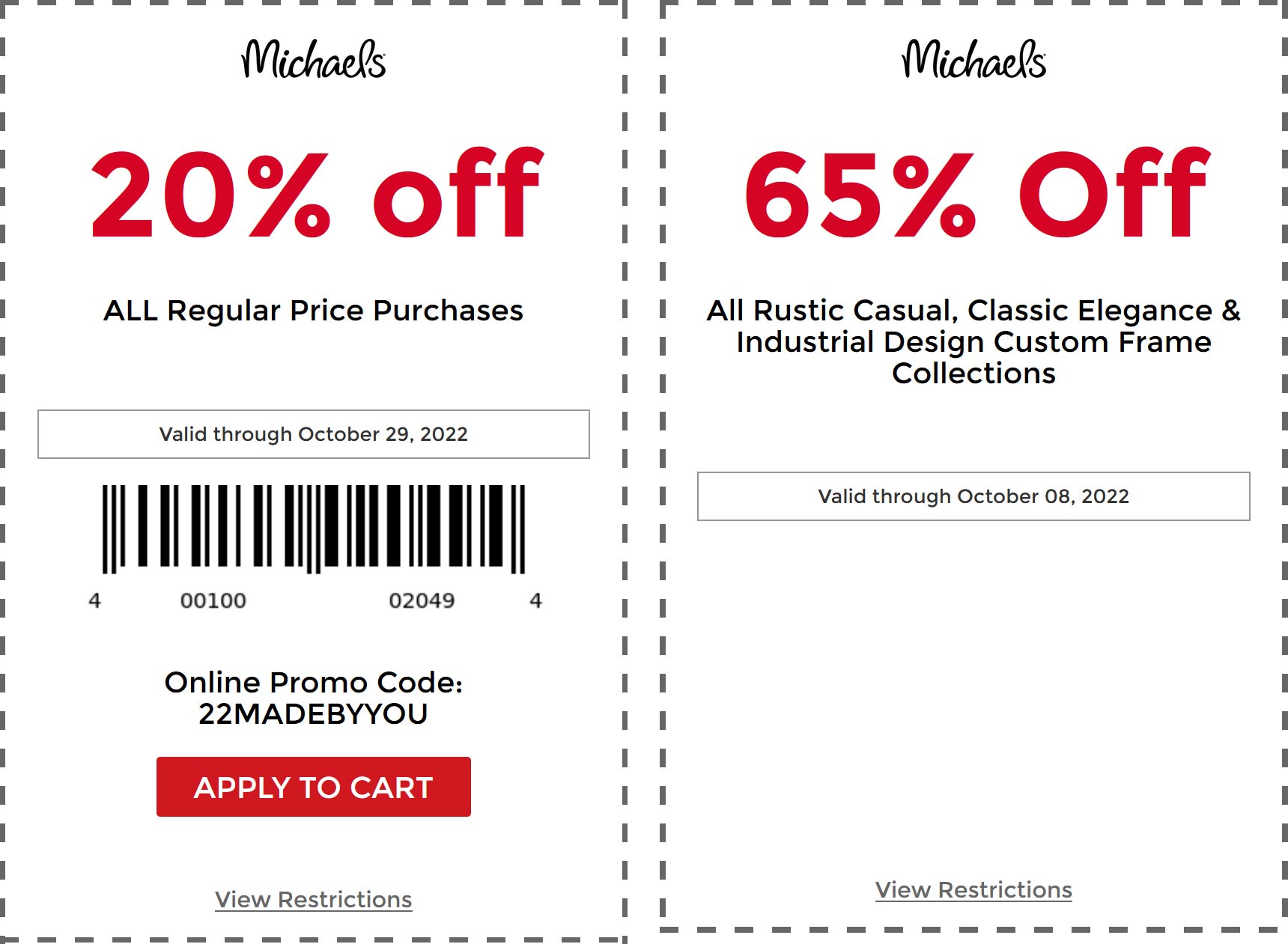 Michaels coupons & promo code for [December 2022]