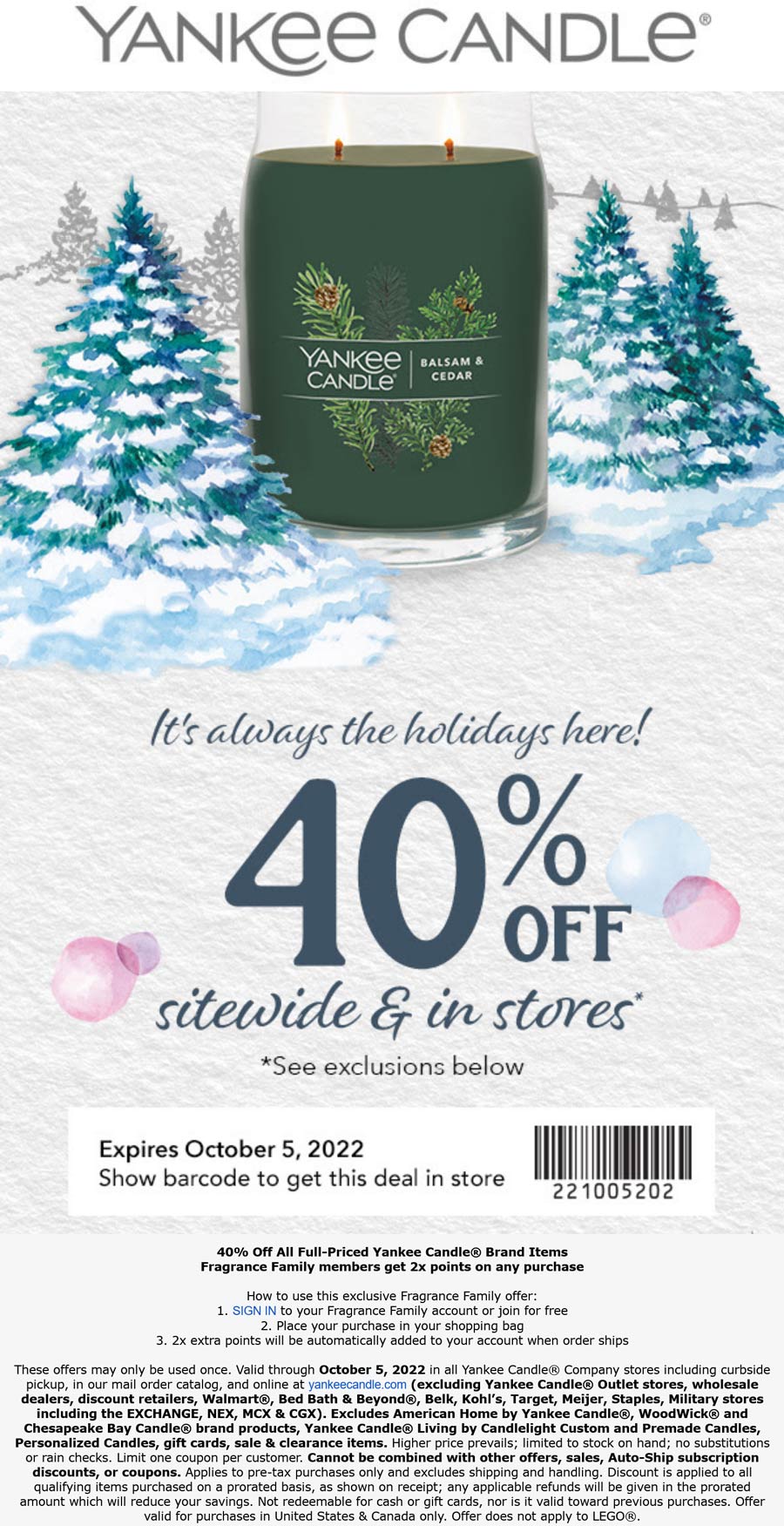 Yankee Candle coupons & promo code for July 2025
