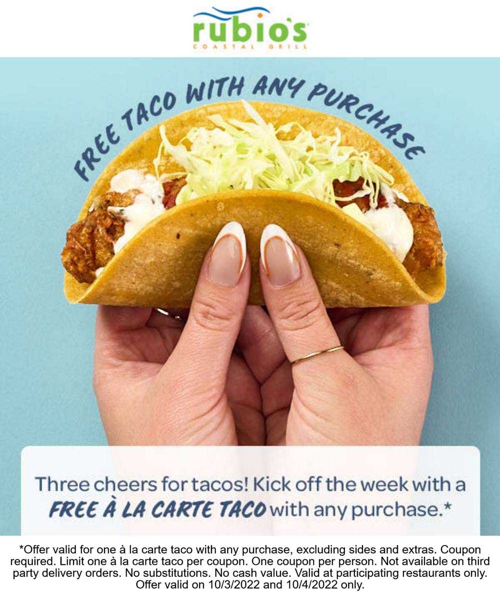 Rubios coupons & promo code for July 2025