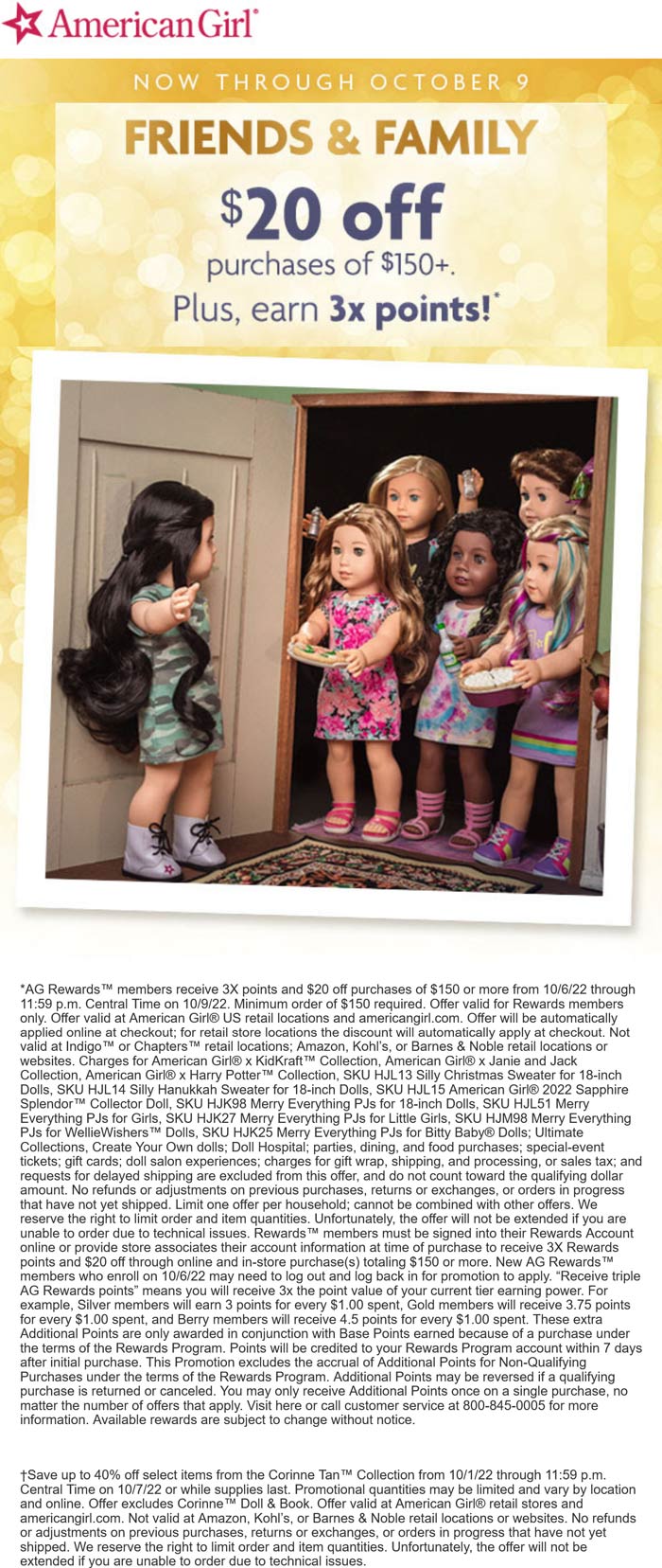American Girl stores Coupon  $20 off $150 at American Girl doll #americangirl 