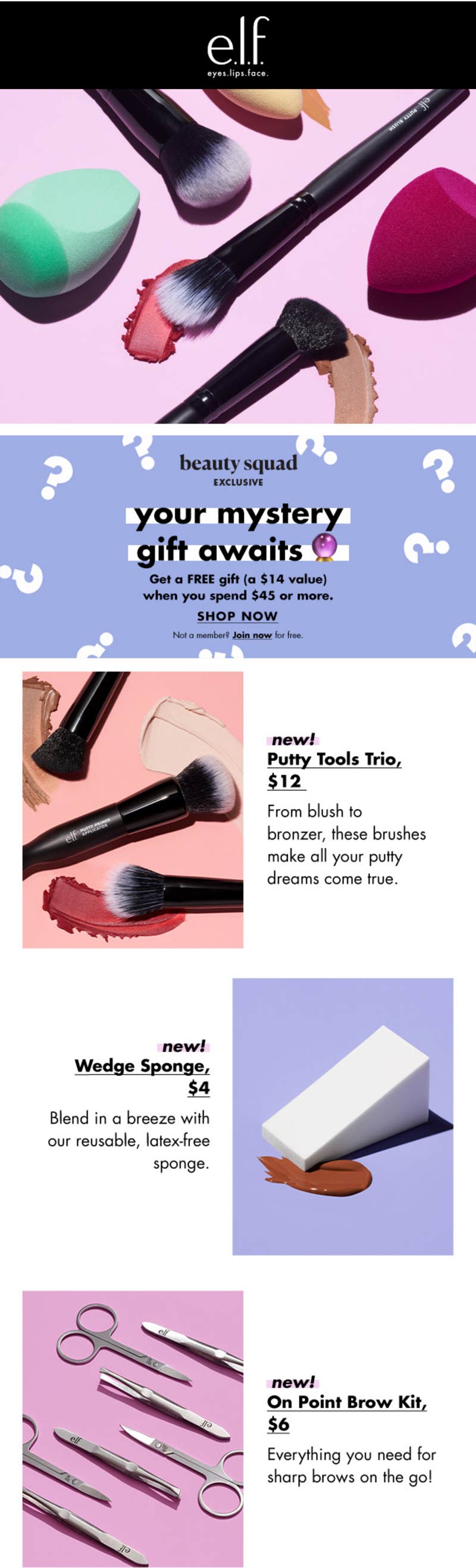 e.l.f. Cosmetics stores Coupon  $14 gift free on $45 at e.l.f. Cosmetics #elfcosmetics 