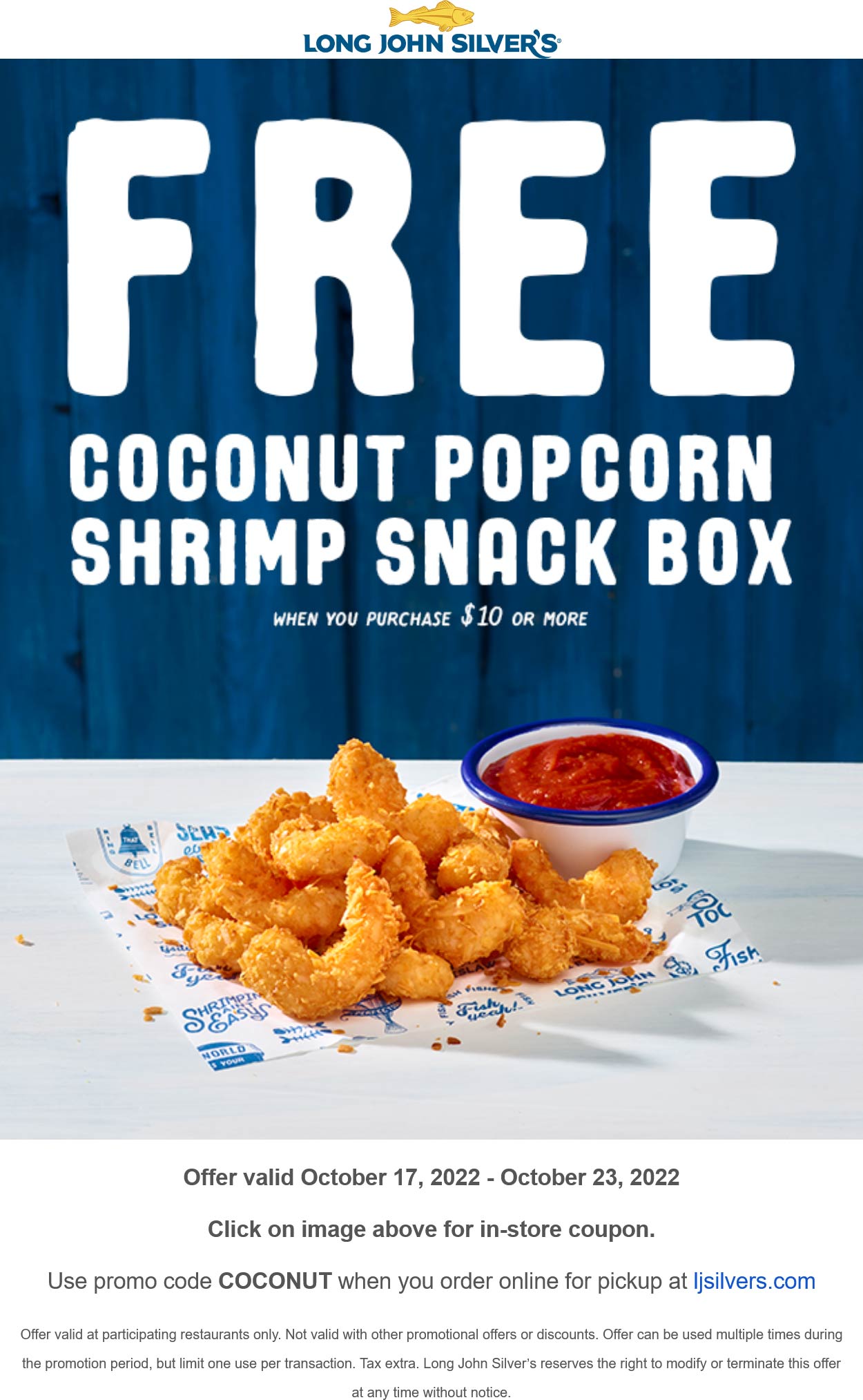 Long John Silvers coupons & promo code for July 2025
