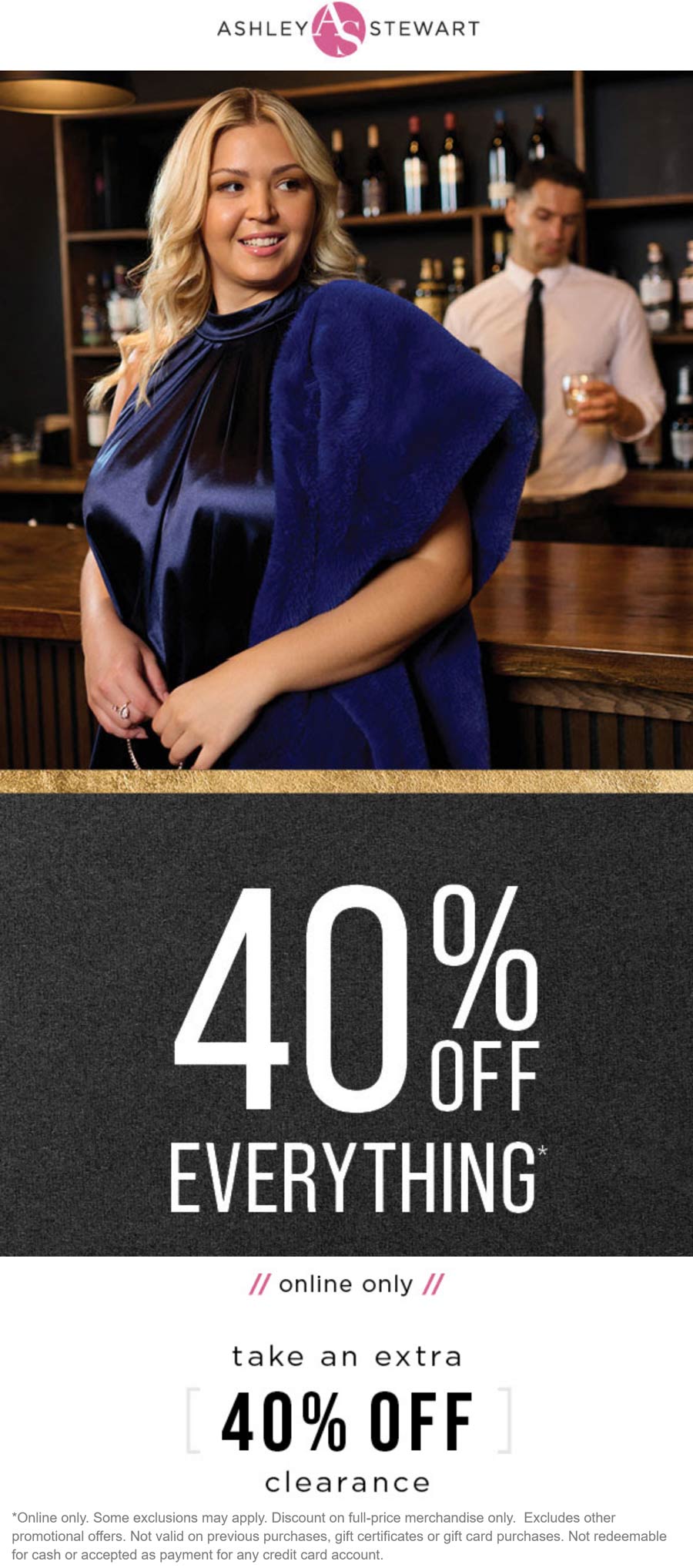 Ashley Stewart stores Coupon  40% off today online at Ashley Stewart #ashleystewart 