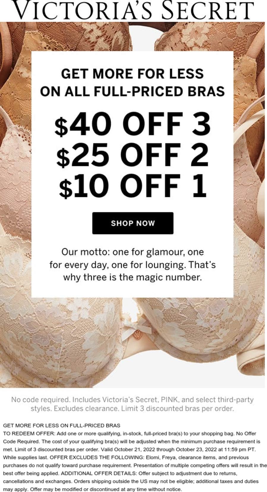 Victorias Secret stores Coupon  $10-$40 off bras at Victorias Secret #victoriassecret 