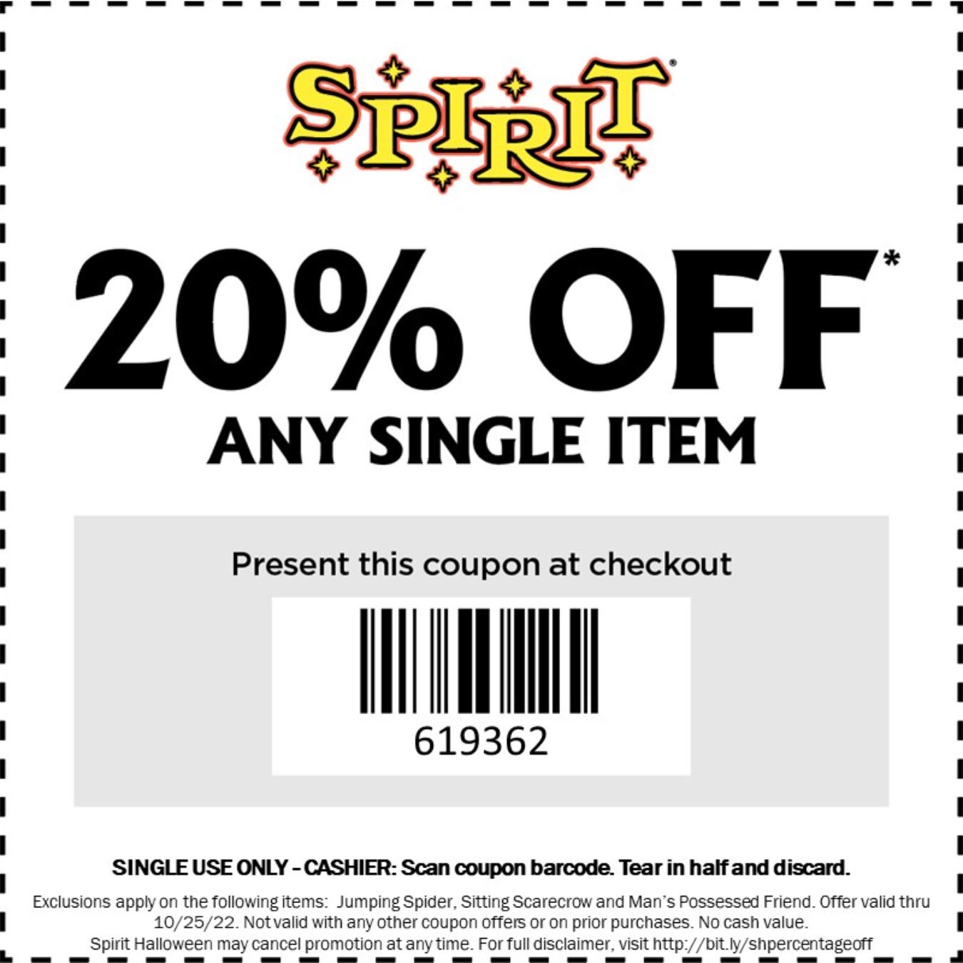 Spirit Halloween coupons & promo code for [November 2022]
