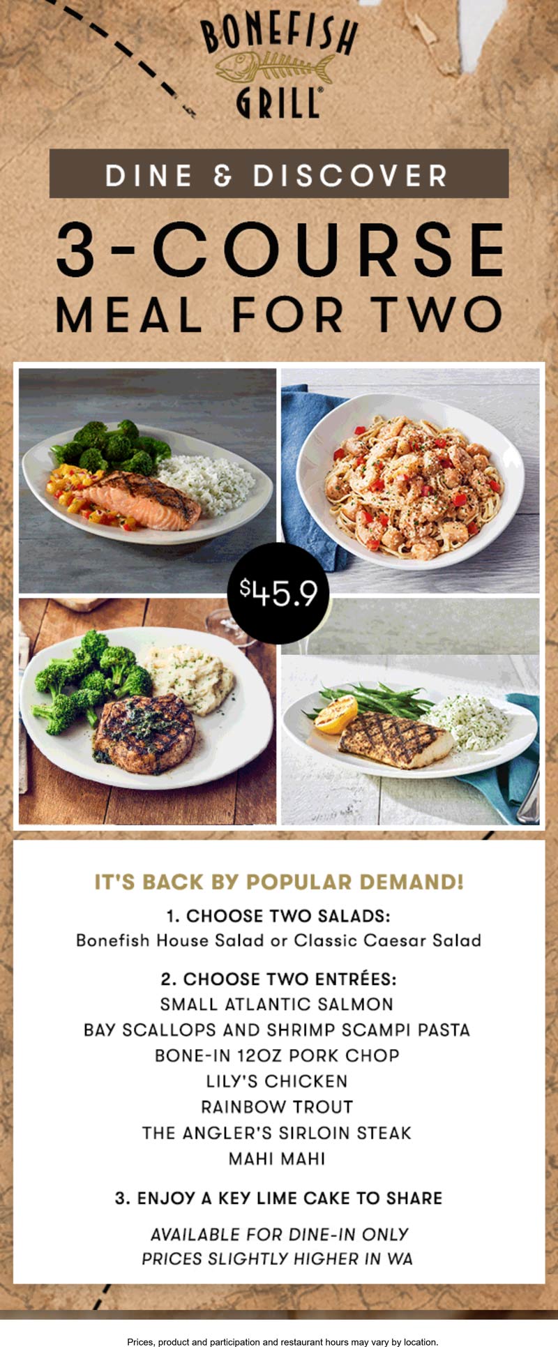 Bonefish Grill coupons & promo code for [November 2022]