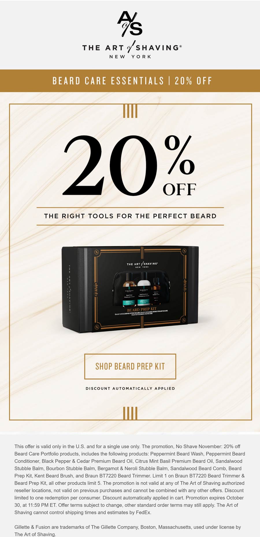 The Art of Shaving stores Coupon  20% off beard products at The Art of Shaving #theartofshaving 